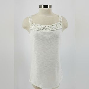 LRL Lauren Jeans Co. Women's Macrame Cotton Tank Top